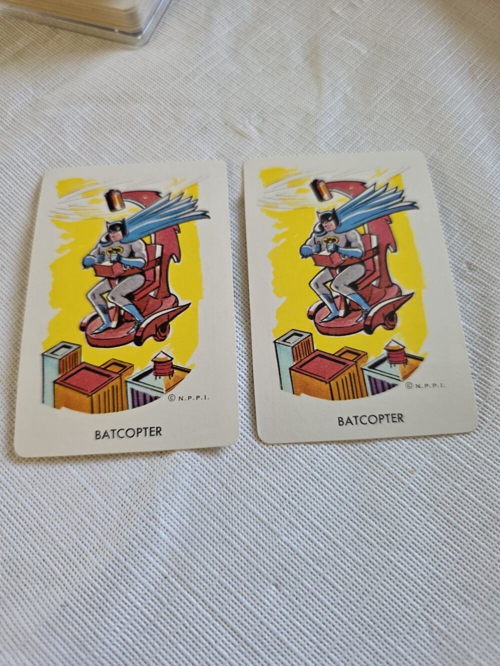 1966 Whitman Batman Batcopter Playing Cards Lot of 2 Vintage NPPI